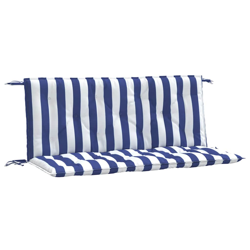 vidaXL Podušky na lavici 2 ks modré a bílé pruhy 120x50x7 cm textil
