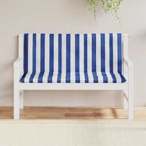 Podušky na lavici 2 ks modré a bílé pruhy 120x50x7 cm textil - obrázek 3