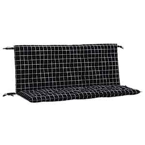 Podušky na lavici 2 ks černé kárované 120 x 50 x 7 cm textil - obrázek 2