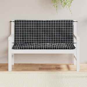 Podušky na lavici 2 ks černé kárované 120 x 50 x 7 cm textil - obrázek 3