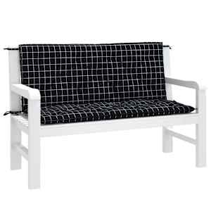 Podušky na lavici 2 ks černé kárované 120 x 50 x 7 cm textil - obrázek 4