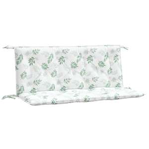 Podušky na zahradní lavici 2 ks vzor listů 120x50x7 cm textil - obrázek 2
