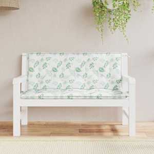 Podušky na zahradní lavici 2 ks vzor listů 120x50x7 cm textil - obrázek 3