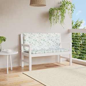 Blazina za vrtno klop 2 kosa vzorec listov 120x50x7 cm blago