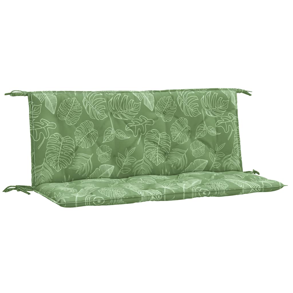 vidaXL Podušky na zahradní lavici 2 ks vzor listů 120x50x7 cm textil
