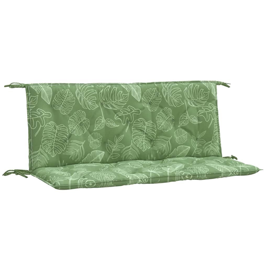 vidaXL Podušky na zahradní lavici 2 ks vzor listů 120x50x7 cm textil