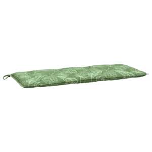 Podušky na zahradní lavici 2 ks vzor listů 120x50x7 cm textil - obrázek 5