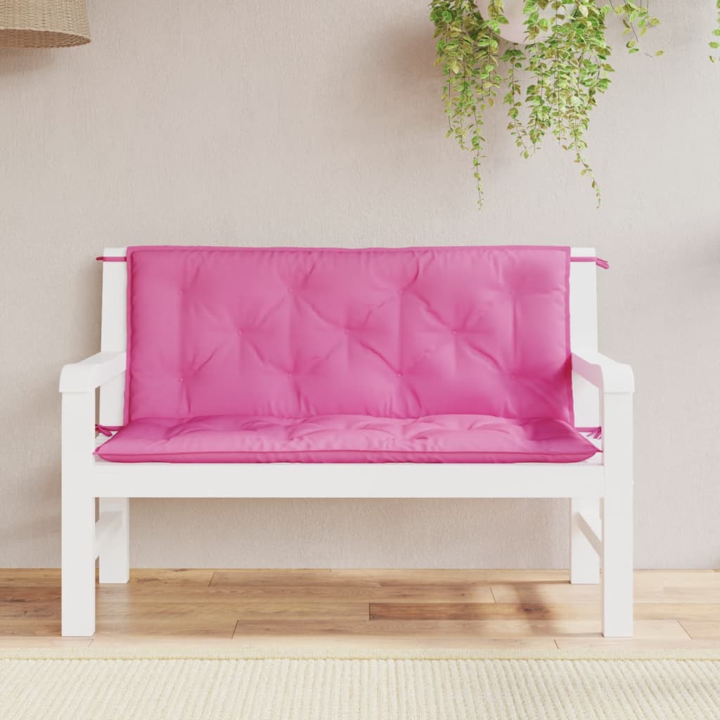 vidaXL hynder til havebænk 2 stk. 2 stk. 120x50x7 cm stof pink