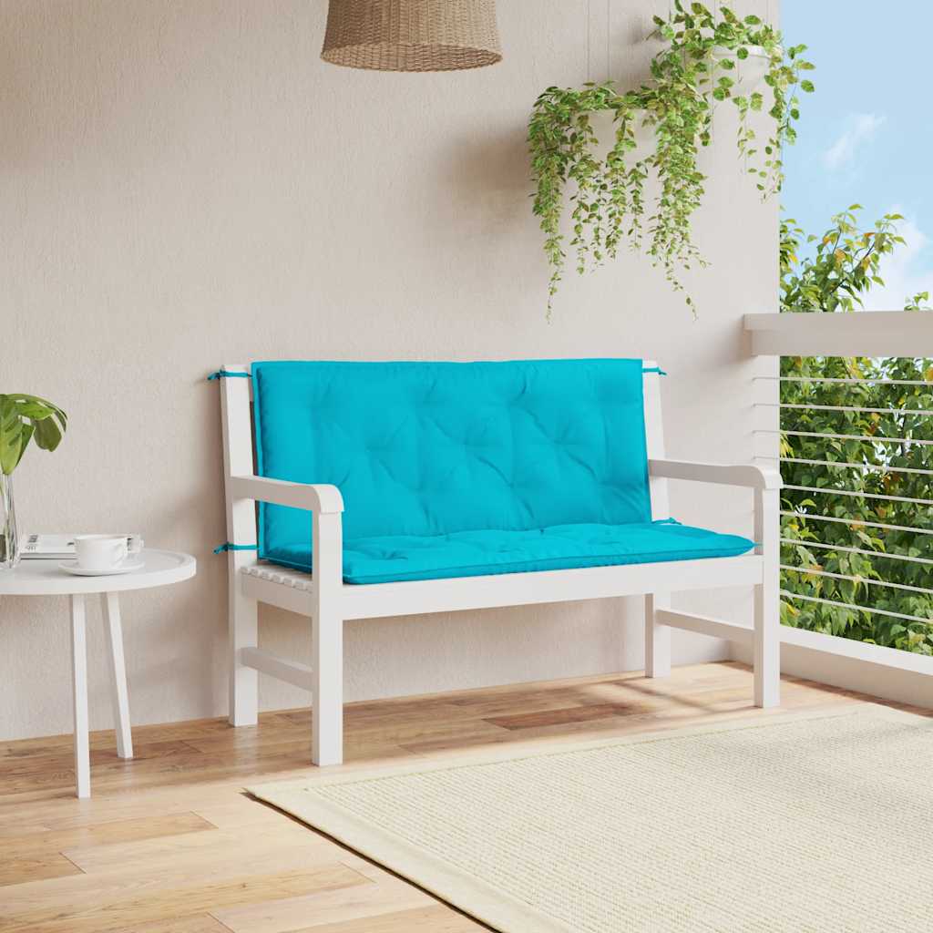 vidaXL Gartenbank-Auflagen 2 Stk. Türkis 120x50x7 cm Stoff
