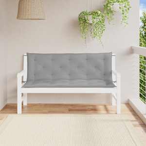 Blazina za vrtno klop 2 kosa siva 150x50x7cm oxford tkanina