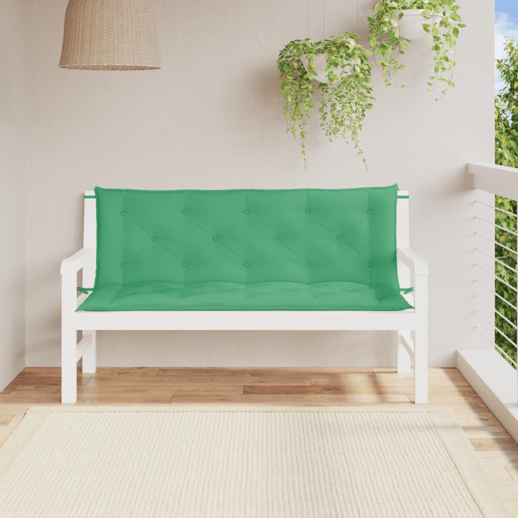 vidaXL Perne bancă de grădină 2buc., verde,150x50x7cm, țesătură oxford