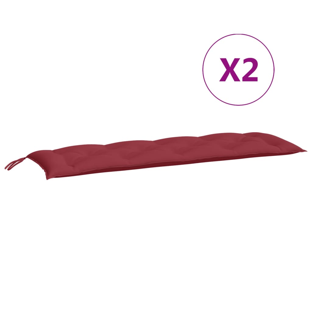 vidaXL Tuinbankkussens 2 st 150x50x7 cm oxford stof wijnrood, foto 4