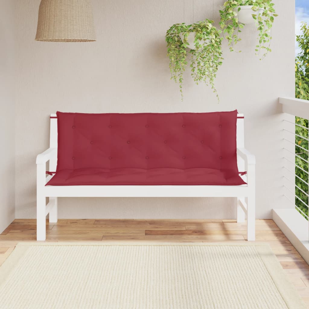 vidaXL Gartenbank-Auflagen 2 Stk. Weinrot 150x50x7 cm Oxford-Gewebe