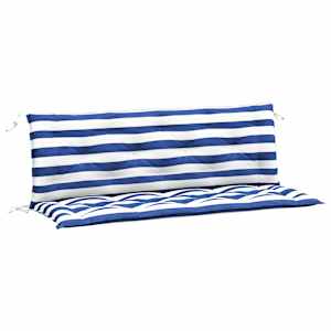 Podušky na lavici 2 ks modré a bílé pruhy 150x50x7 cm textil - obrázek 2