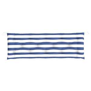 Podušky na lavici 2 ks modré a bílé pruhy 150x50x7 cm textil - obrázek 6