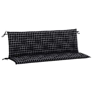 Podušky na lavici 2 ks černé kárované 150 x 50 x 7 cm textil - obrázek 2