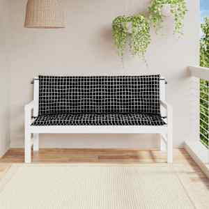 Podušky na lavici 2 ks černé kárované 150 x 50 x 7 cm textil - obrázek 3