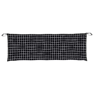 Podušky na lavici 2 ks černé kárované 150 x 50 x 7 cm textil - obrázek 6