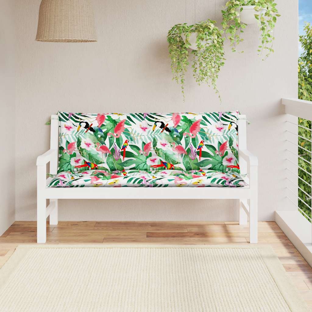 vidaXL Tuinbankkussens 2 st 150x50x7 cm stof meerkleurig afbeelding