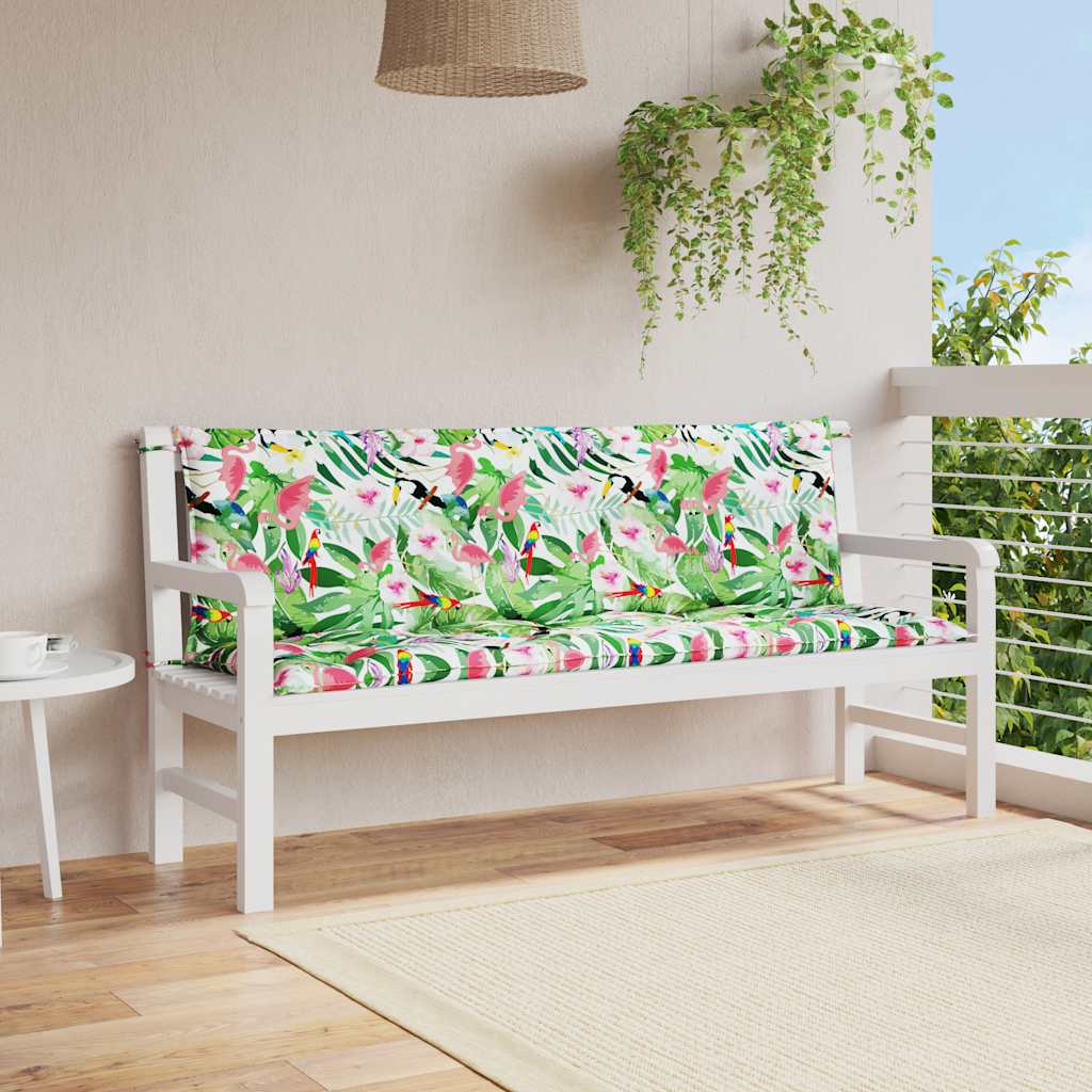 vidaXL Perne bancă de grădină, 2 buc., multicolor, 150x50x7cm, textil