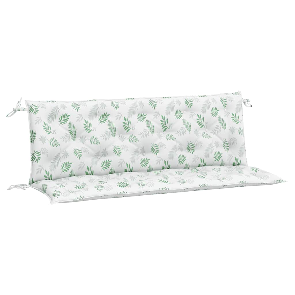 vidaXL Podušky na zahradní lavici 2 ks vzor listů 150x50x7 cm textil