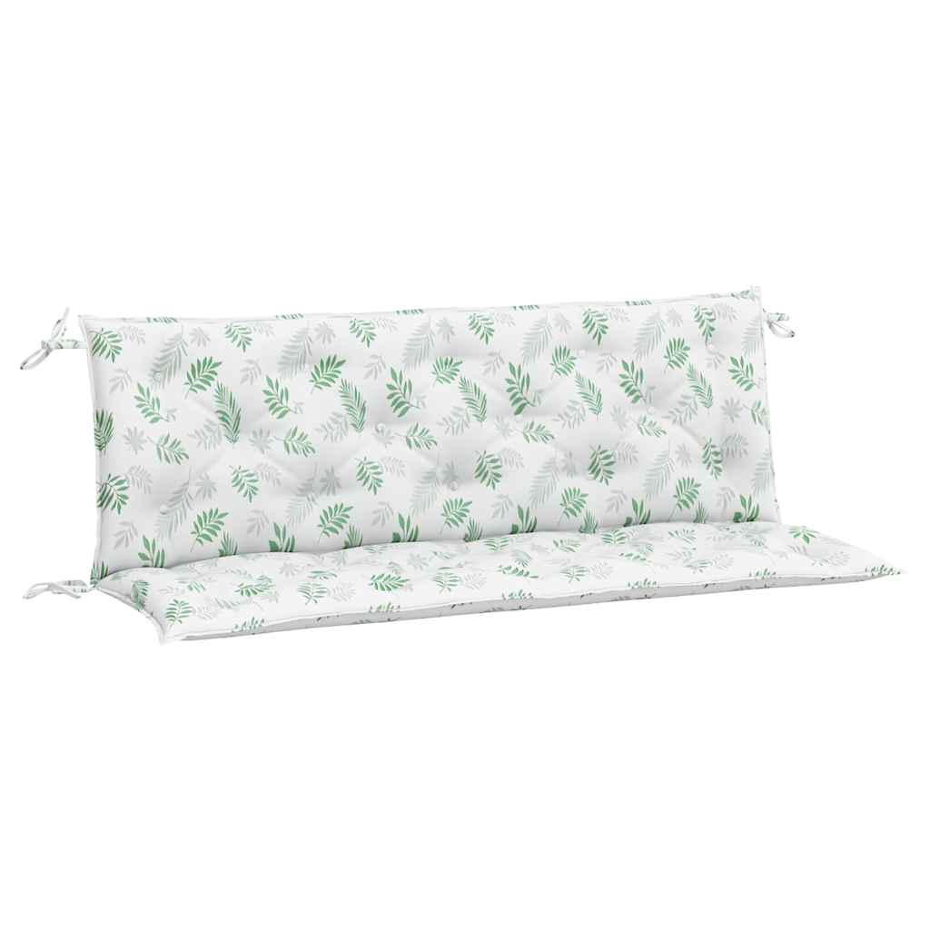 vidaXL Podušky na zahradní lavici 2 ks vzor listů 150x50x7 cm textil
