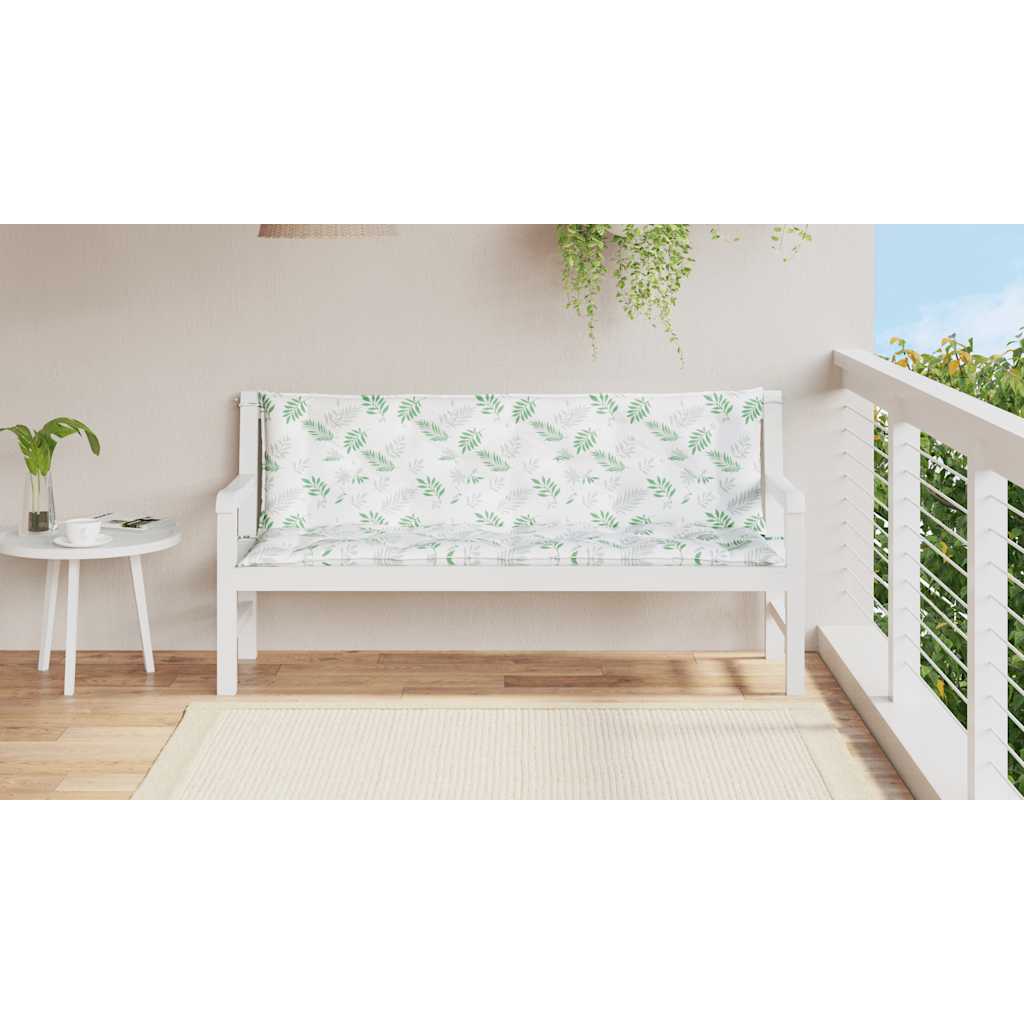 vidaXL 2 db levélmintás szövet kerti padpárna 150 x 50 x 7 cm