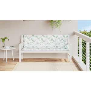 Podušky na zahradní lavici 2 ks vzor listů 150x50x7 cm textil - obrázek 3