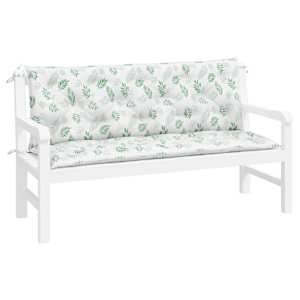 Podušky na zahradní lavici 2 ks vzor listů 150x50x7 cm textil - obrázek 4