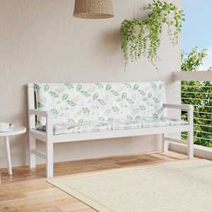 Podušky na zahradní lavici 2 ks vzor listů 150x50x7 cm textil - obrázek 1