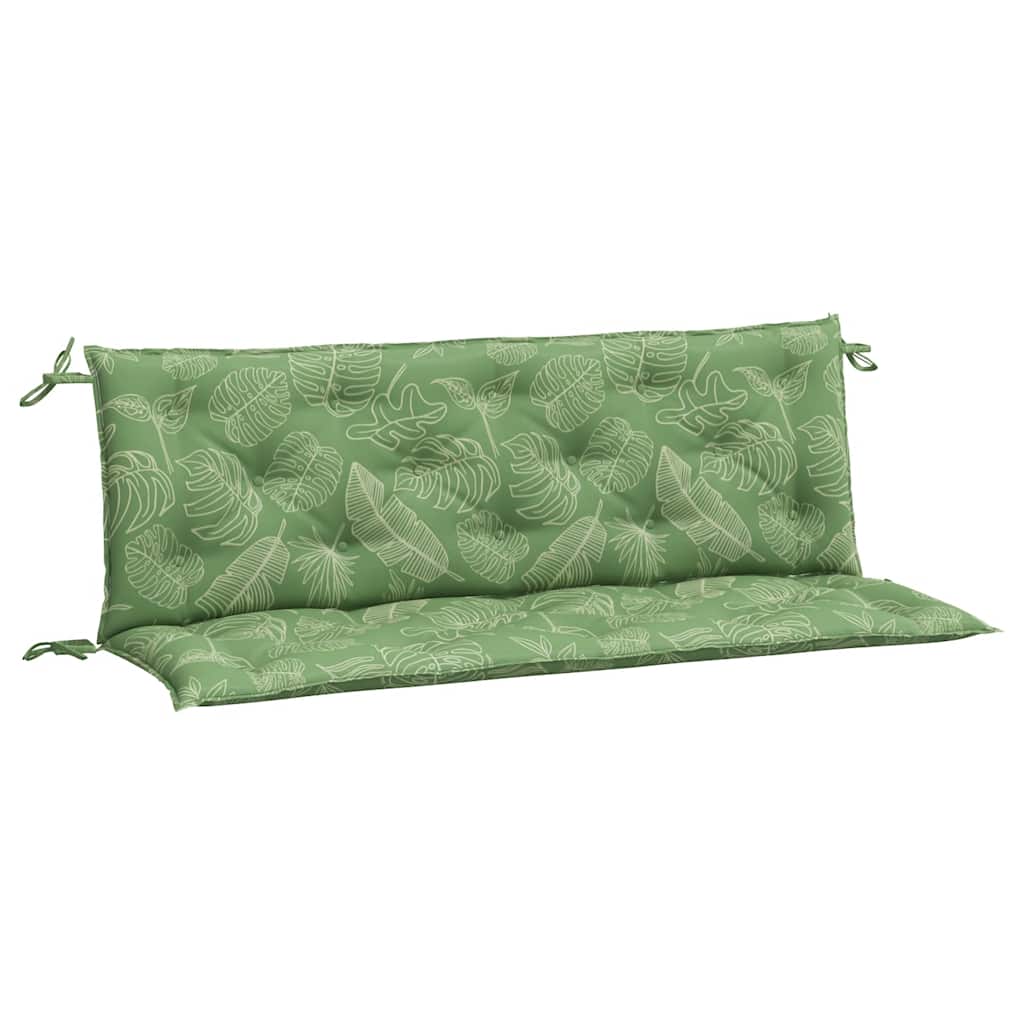 vidaXL Podložky na záhradnú lavičku 2 ks vzor listov 150x50x7 cm látka