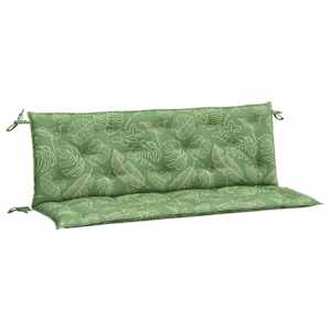Podušky na zahradní lavici 2 ks vzor listů 150x50x7 cm textil - obrázek 2