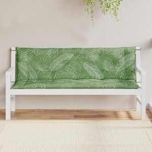 Podušky na zahradní lavici 2 ks vzor listů 150x50x7 cm textil - obrázek 3