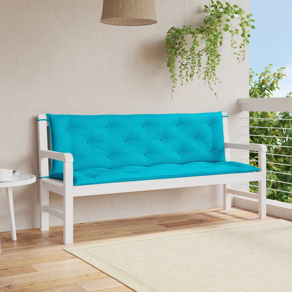 vidaXL Perne bancă de grădină, 2 buc., turcoaz, 120x50x7 cm, textil