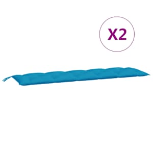 Podušky na zahradní lavici 2 ks světle modré 180x50x7 cm - obrázek 5