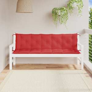 Podušky na zahradní lavici 2 ks červené 180x50x3cm látka oxford - obrázek 1