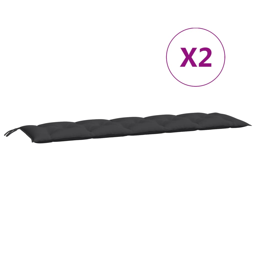 vidaXL Tuinbankkussens 2 st 180x50x7 cm oxford stof zwart, foto 4