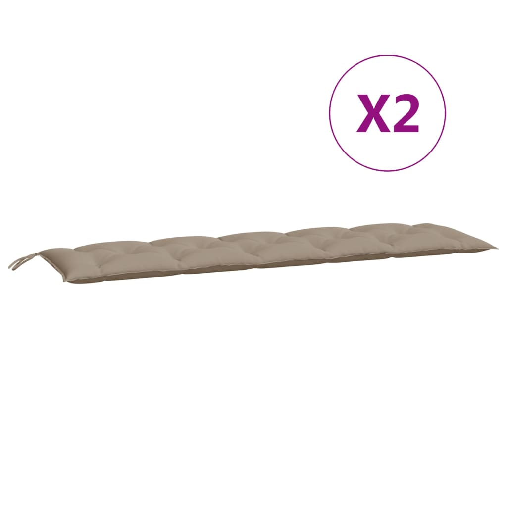 vidaXL Tuinbankkussens 2 st 180x50x7 cm oxford stof taupe, foto 4
