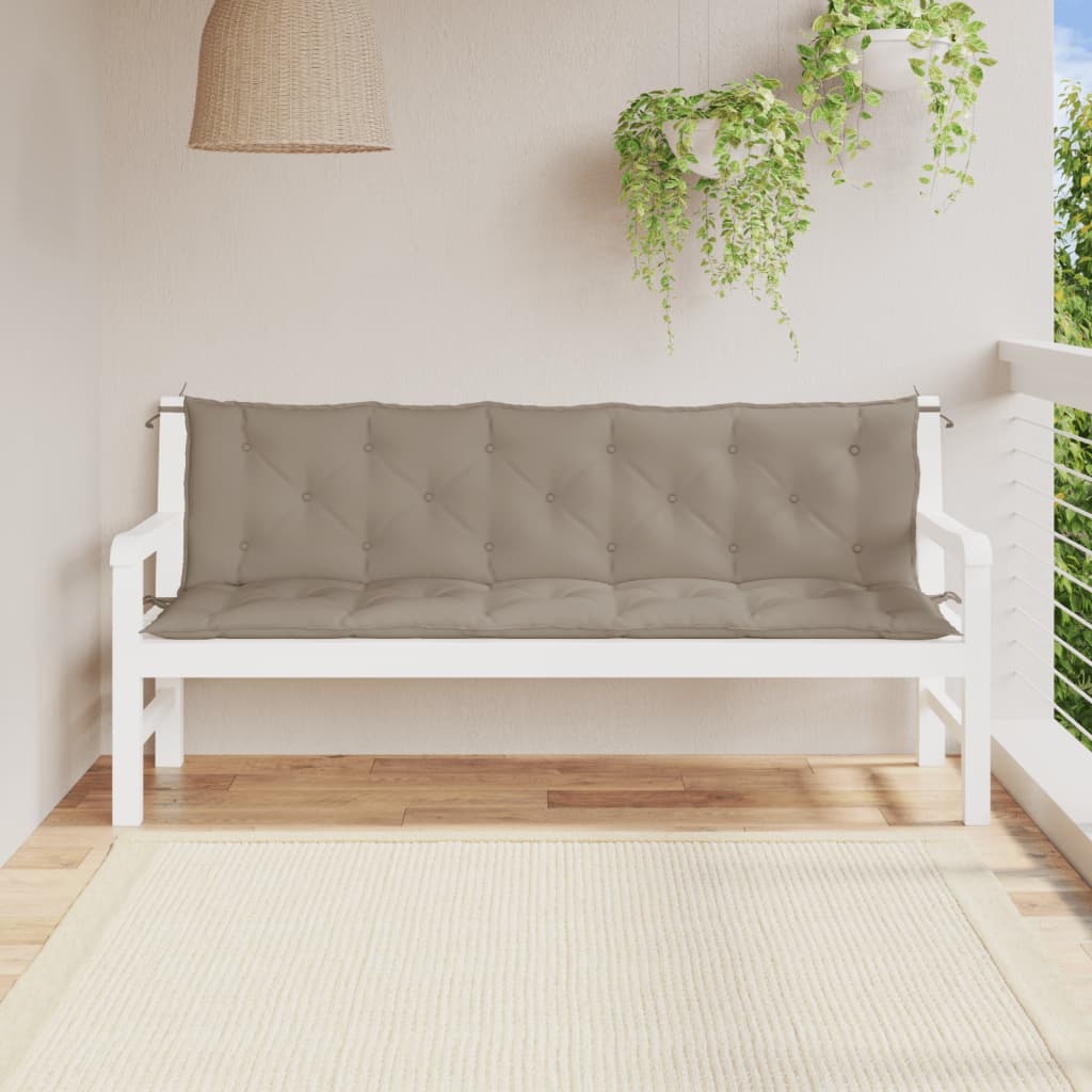 vidaXL Coussins de banc de jardin 2 pcs taupe 180x50x7 cm tissu Oxford