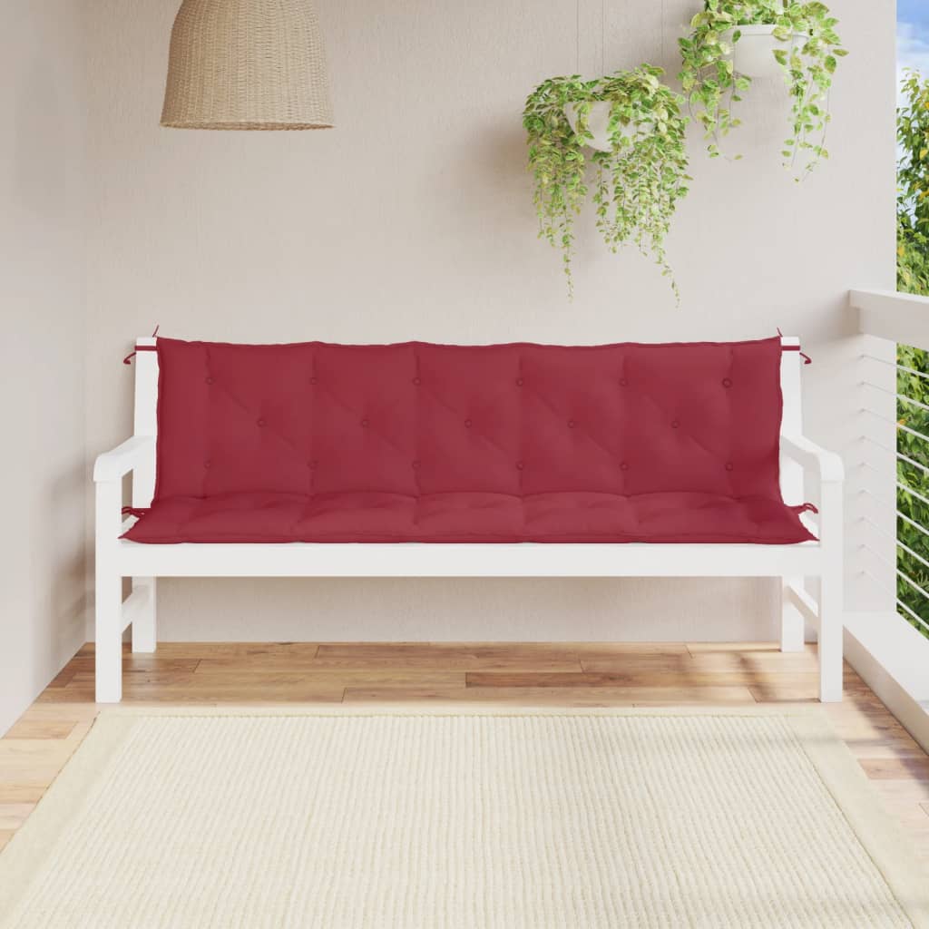 vidaXL Gartenbank-Auflagen 2 Stk. Weinrot 180x50x7 cm Oxford-Gewebe