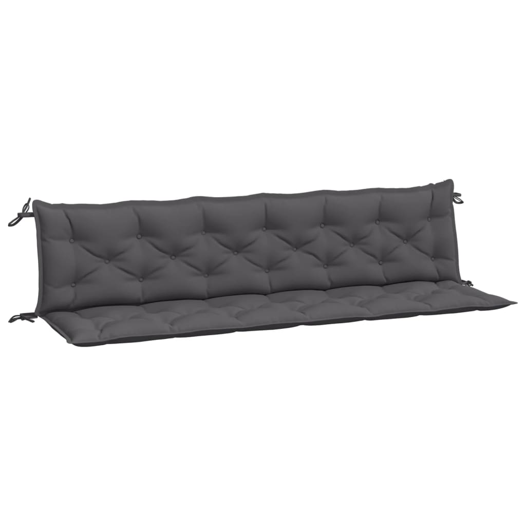 vidaXL Podušky na zahradní lavici 2 ks antracitové 200x50x7 cm