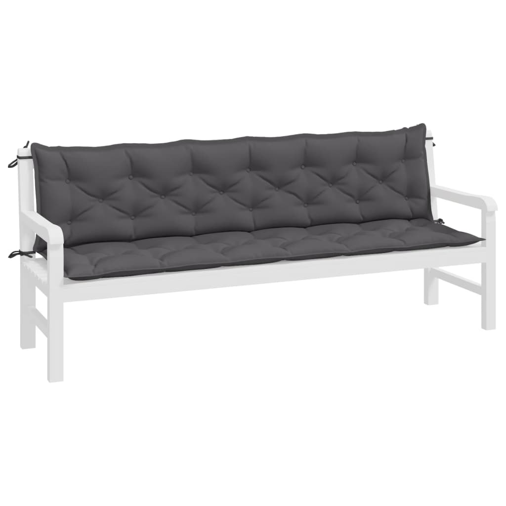 Thumbnail - vidaXL Gartenbank-Auflagen 2 Stk. Anthrazit 200x50x7 cm Oxford-Gewebe
