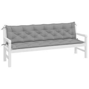 Podušky na zahradní lavici 2 ks šedé 200x50x7cm látka oxford - obrázek 3