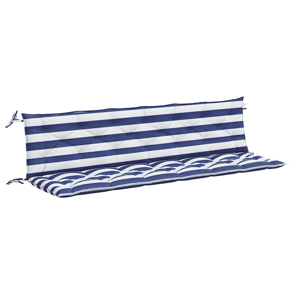 VidaXL Coussins De Banc De Jardin Lot De 2 Rayures Bleues Et Blanches