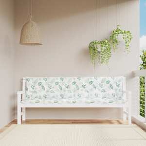 Podušky na zahradní lavici 2 ks vzor listů 200x50x7 cm textil - obrázek 3