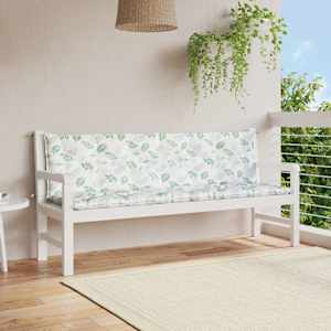 Podušky na zahradní lavici 2 ks vzor listů 200x50x7 cm textil - obrázek 1