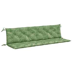Podušky na zahradní lavici 2 ks vzor listů 200x50x7 cm textil - obrázek 2
