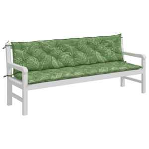 Podušky na zahradní lavici 2 ks vzor listů 200x50x7 cm textil - obrázek 4
