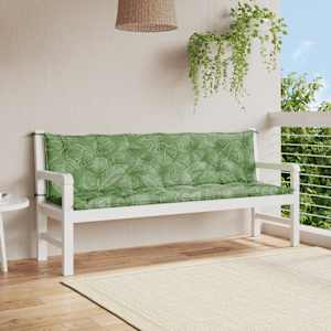 Podušky na zahradní lavici 2 ks vzor listů 200x50x7 cm textil - obrázek 1