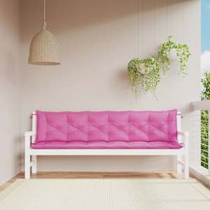 Podušky na zahradní lavici 2 ks růžové 200 x 50 x 7 cm textil - obrázek 3